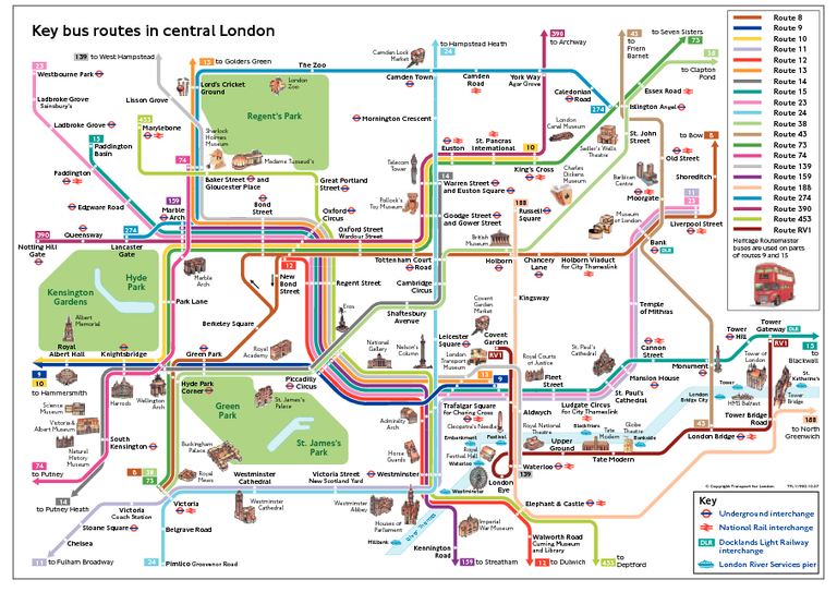 Transport Maps London Attractions